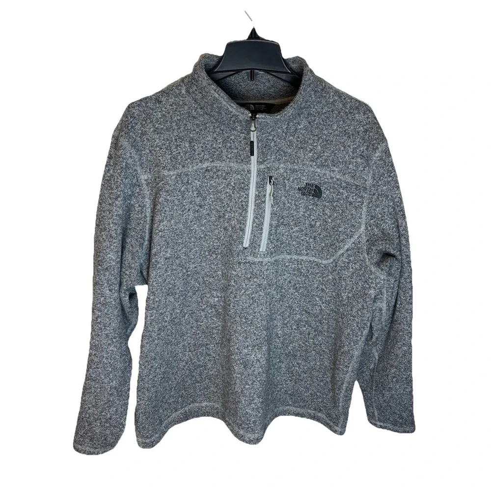 Mens The NORTH FACE Gray Gordon Lyons 1/2 Zip Sweater Jacket XXL